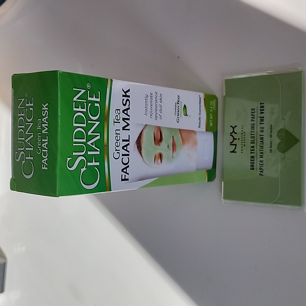 Green tea Sudden Change Mask & NYX Green tea blotting paper bundle gift set